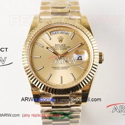 Swiss Eta 2836 Replica Day Date Rolex Presidential 40mm Watches - Yellow Gold